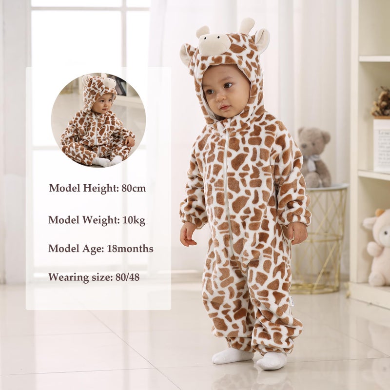 TONWHAR Unisex-Baby Animal Onesie Costume Cartoon Animal Outfit Homewear Kids' One-Piece Rompers(18-24 Months, Giraffe) - Image 5